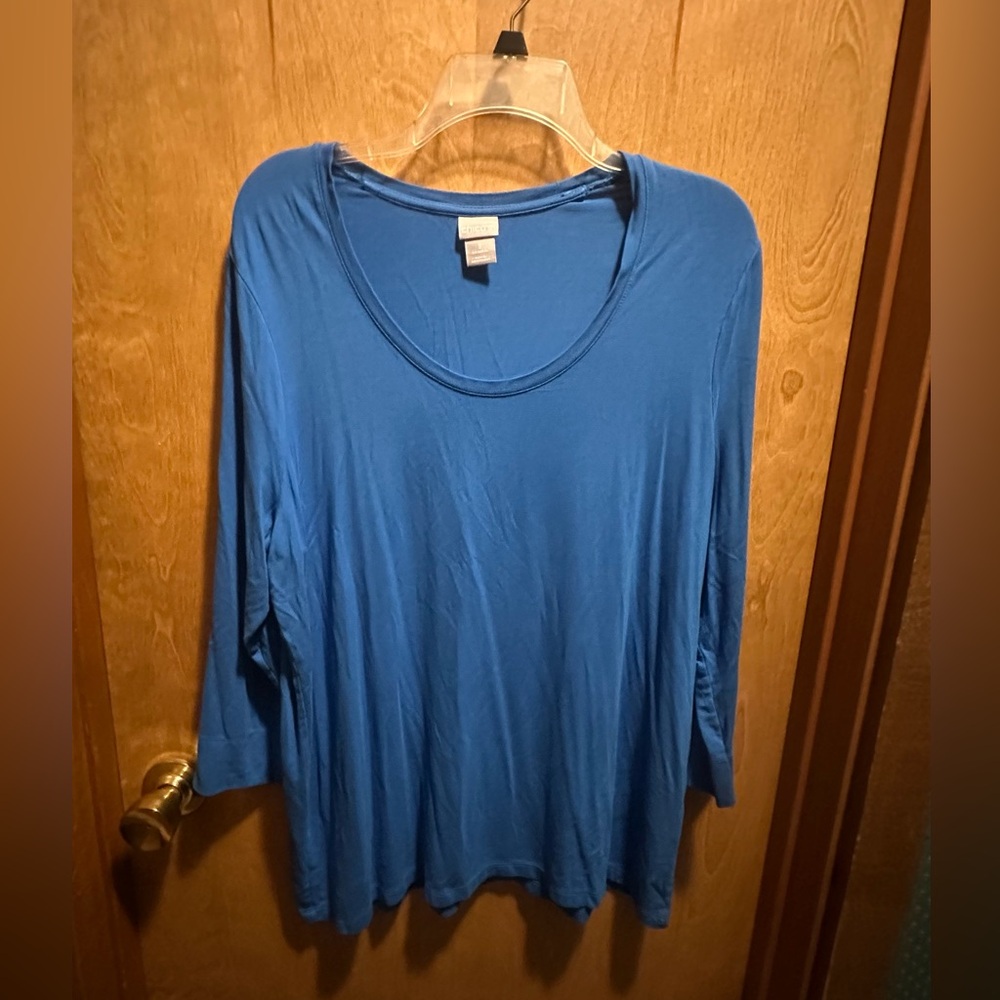 Chico's Vibrant Blue Long Sleeve Top 3 = US16/XL
